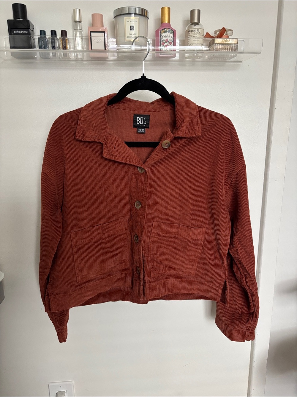 Urban Outtfitters BDG Rust Corduroy Button-Front Jacket
